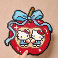 Apple with Bow – Two Faces Inside – Pixel Perler Art