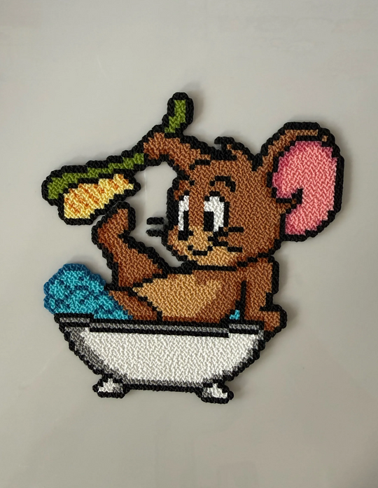 Bath Sponge Jerry Mouse Plush Punch Needle Drink Coaster