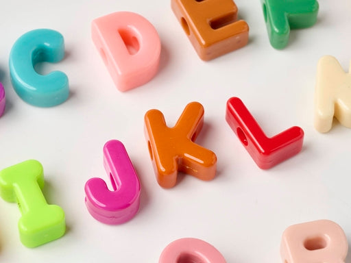 Large Hole 3D Acrylic Letter Beads Set - Full A-Z Alphabet Macaron Charms for DIY Bracelets, Necklaces & Custom Crafts